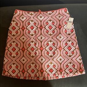 Geometric Patterned Pink and Brown Skirt